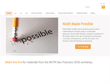 Tablet Screenshot of mathmadepossible.com